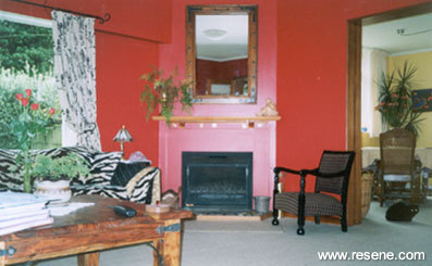 A Deep red colour warms this lounge