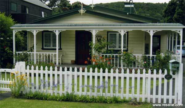 Resene Half Colonial White on house exterior
