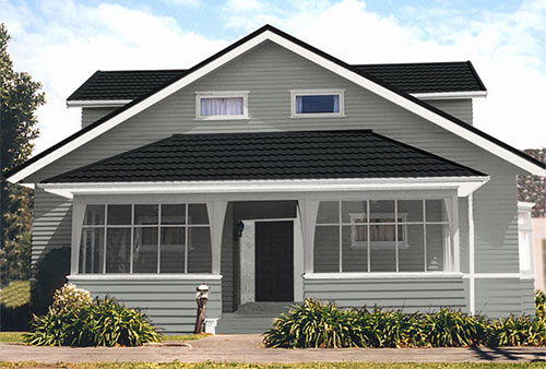 Bungalow home - suggested colour scheme 4 based on Resene Half Delta walls