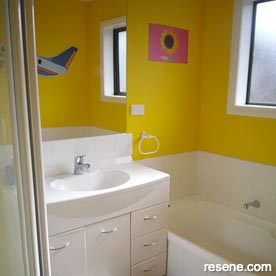 White and yellow bathroom