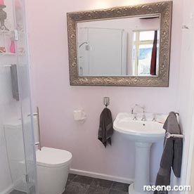 Pastel pink bathroom
