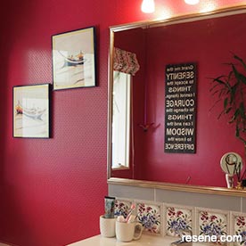 Vibrant red bathroom