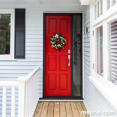 A red door in Resene Bullseye