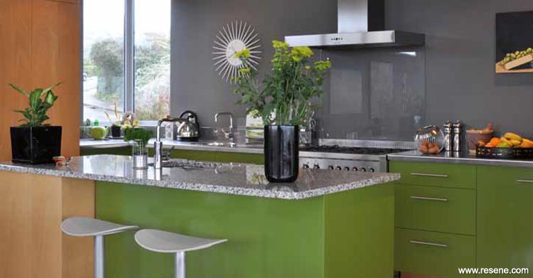 kitchen greys and greens