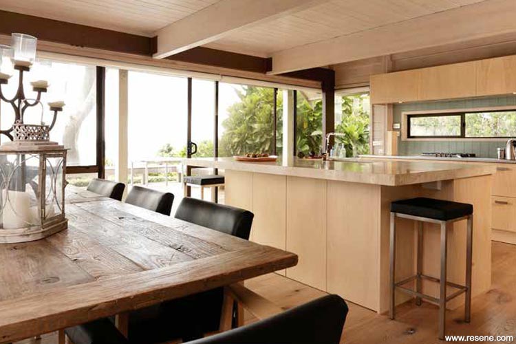 Wooden holiday home kitchen