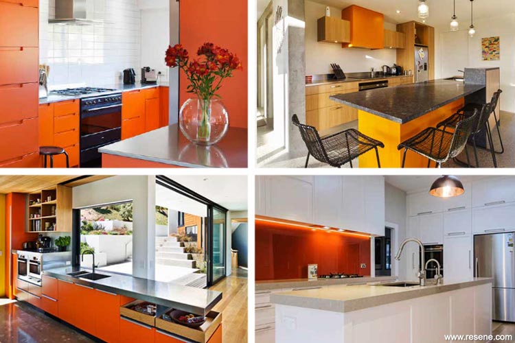 Tangerine orange kitchen details