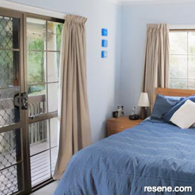 Grey blue bedroom