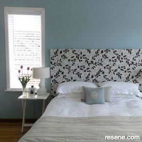 Welcoming blue bedroom