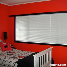Red and black bedroom