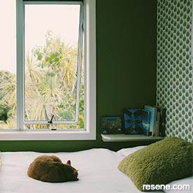 Dark green bedroom