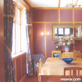 Purple red dining room