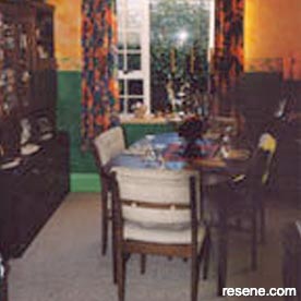 Yellow and green dining room