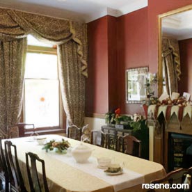 Crimson dining room