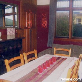 Red dining room