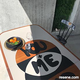 Concrete themed dining room