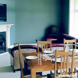 Blue villa dining room