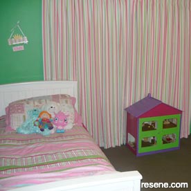 Pink and green girls room