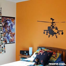 Orange and white kid's room