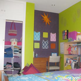 Green and white kid's room