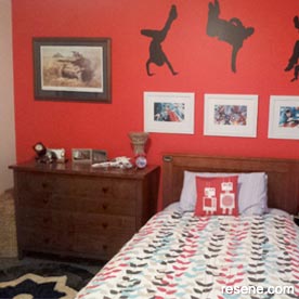 Red and black boy's room