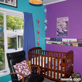 Purple and blue kid's room