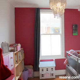 Pink and white room