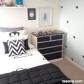 Black and white boy's room