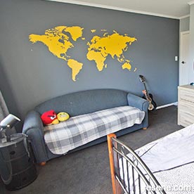 Kids bedroom - painted map 