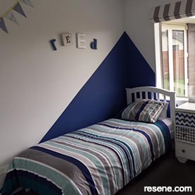 Blue and white childs room