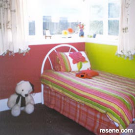 Pink and green child's room