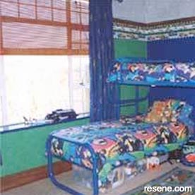 A teen's blue and silver room