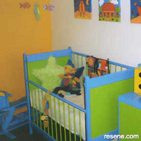 White and yellow child's room