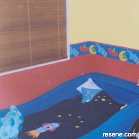 Blue and red kid's room