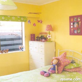 Bright yellow girl's room