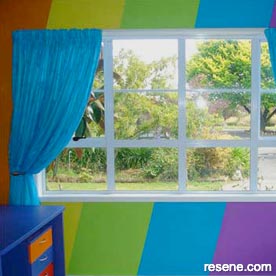 Child's bedroom - colourful stripes
