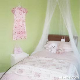 Warm green child's bedroom