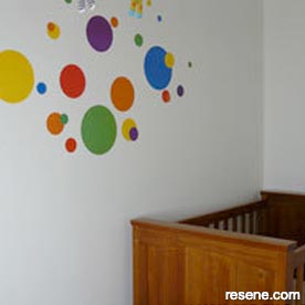 Colourful dots in child's bedroom
