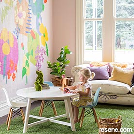 Floral mural - playroom