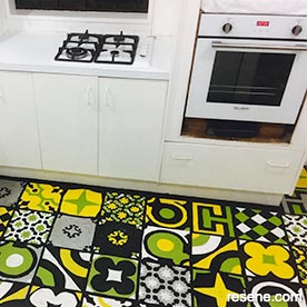 Colourful kitchen floor