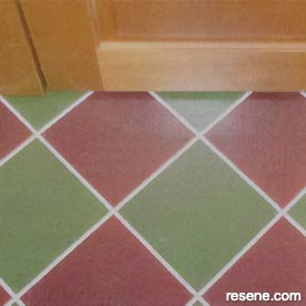 Painted chequered floor