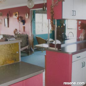 Vibrant pink kitchen