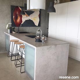 Concrete themed kitchen