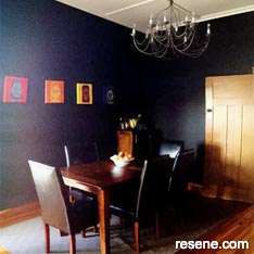Dark blue dining room