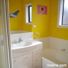 White and yellow bathroom