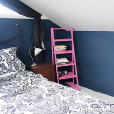 Deep blue bedroom