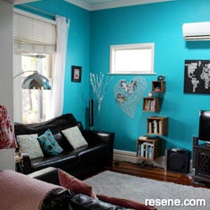 Bright blue lounge