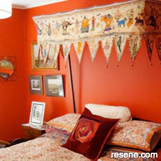 Red bedroom walls