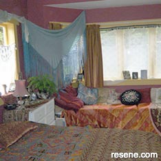 A feminine and Bohemian bedroom