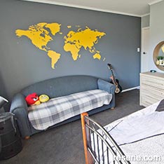 Kids bedroom - painted map 