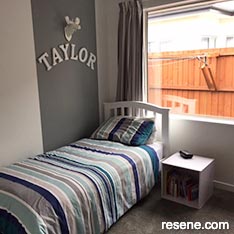 Grey and white kids room